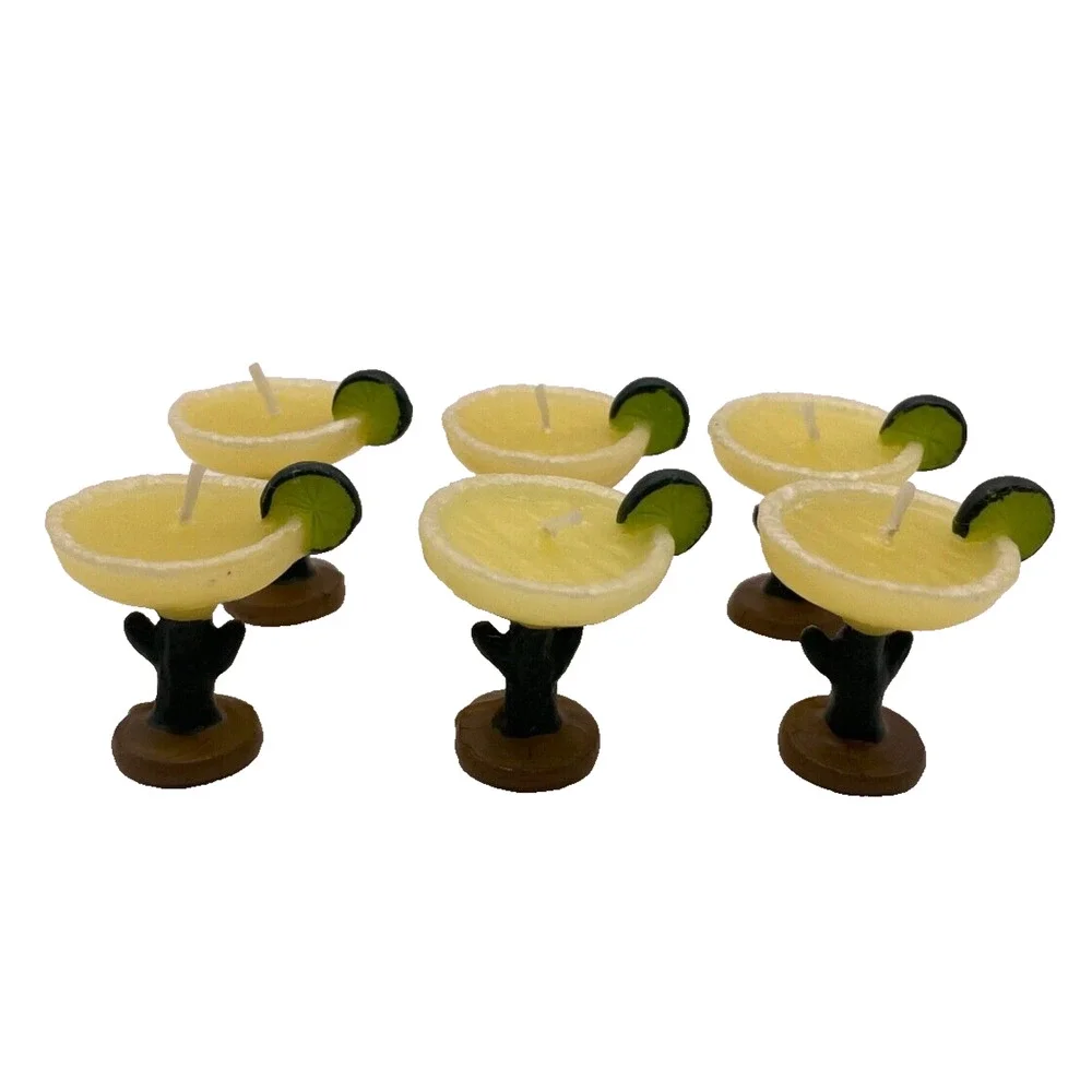 Vintage 2002 Wilton Margarita Glasses Candles Cake Toppers Celebration/Party
